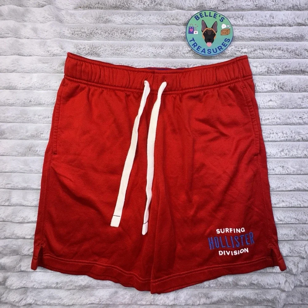 Hollister Shorts Mens‎ Medium Surfing Division Red Lifeguard Varsity Letters